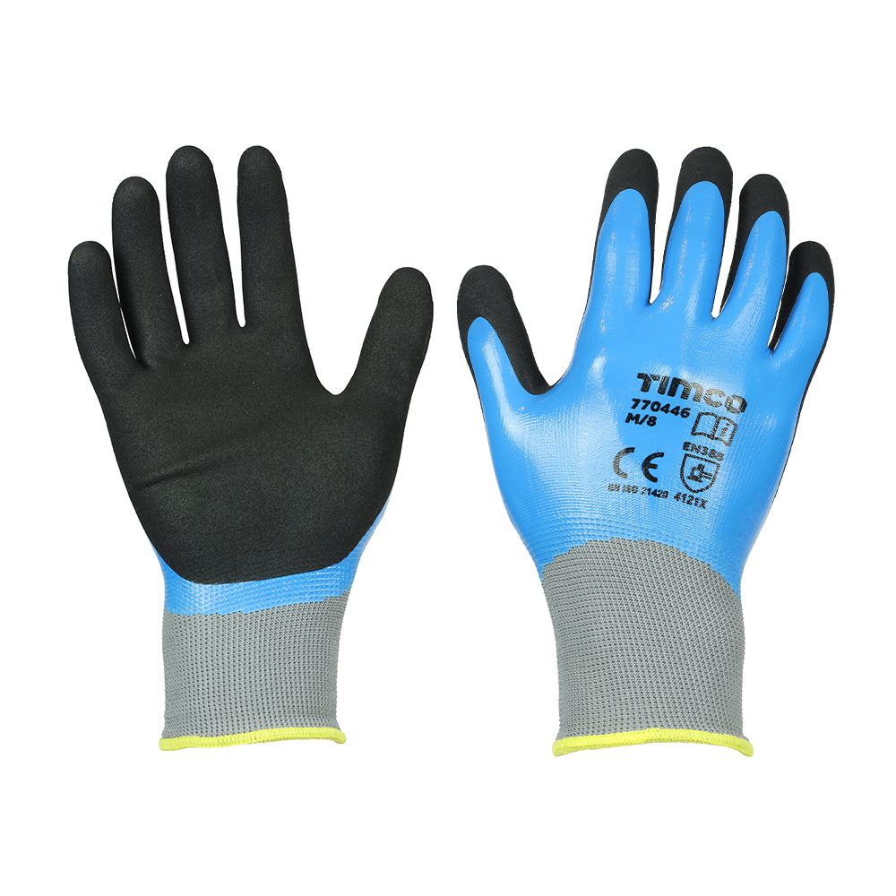 TIMCO Waterproof Grip Gloves (Medium) - Pair